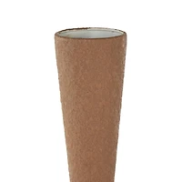 26.5" Brown Art Deco Fluted Metal Vase