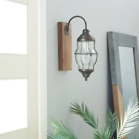 17" Brown Iron Industrial LED Wall Sconce