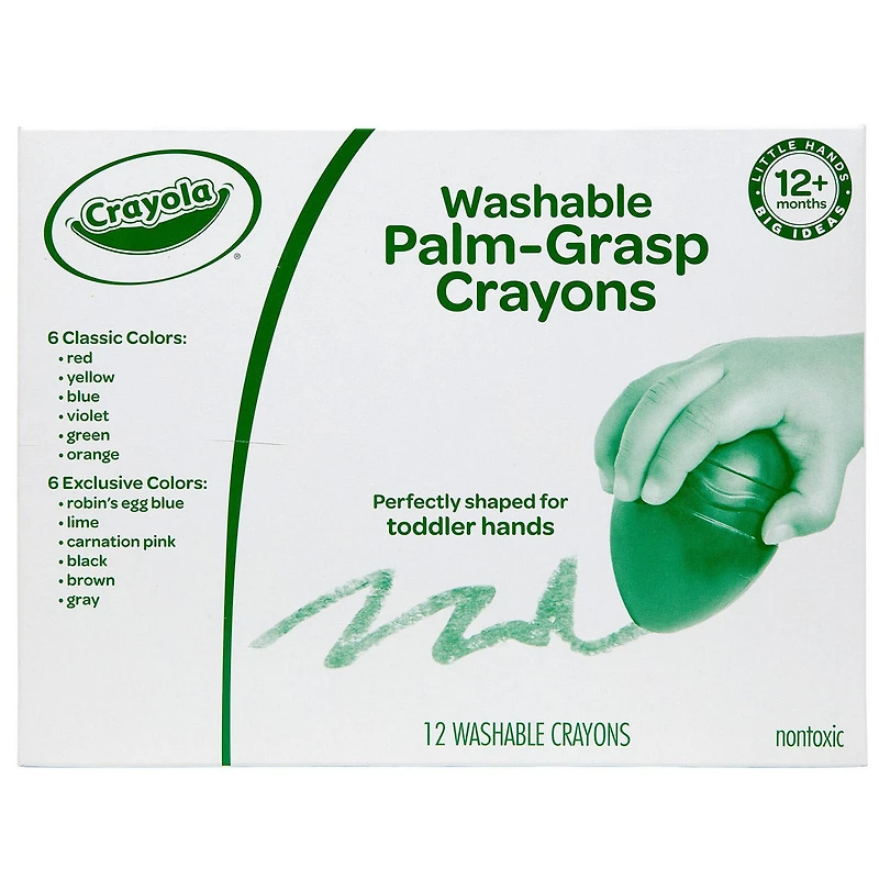 Crayola® Washable Palm-Grasp Crayons, 12ct.