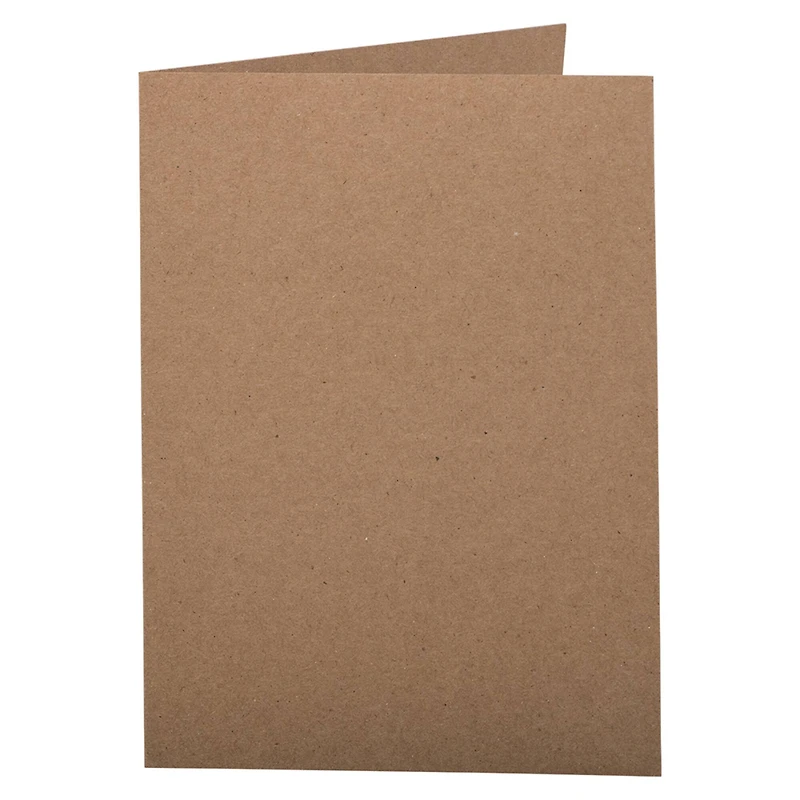 JAM Paper 4.62" x 6.25" Brown Kraft Blank Foldover Cards