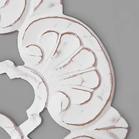 American Art Décor™ 24" Large White Traditional Hand-Carved India Wood Medallion