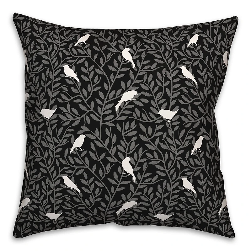 18" Birds On Leaves Indoor/Outdoor Pillow