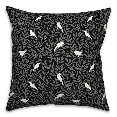 18" Birds On Leaves Indoor/Outdoor Pillow