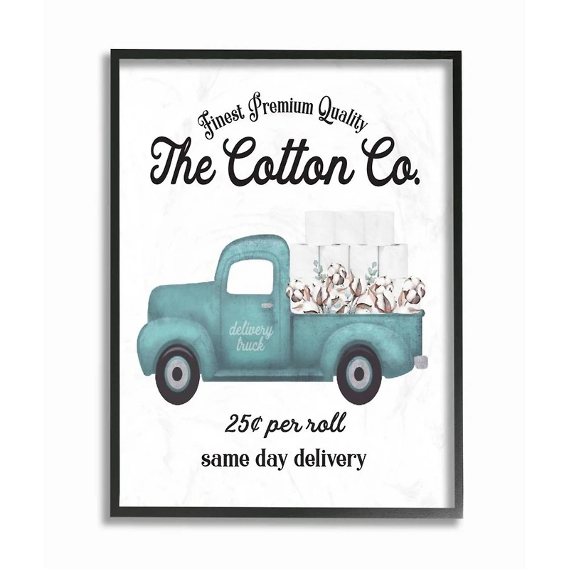 Stupell Industries Toilet Paper Delivery Truck Framed Wall Art