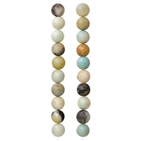 12 Pack:  Teal Mix Amazonite Round Beads, 10mm by Bead Landing™