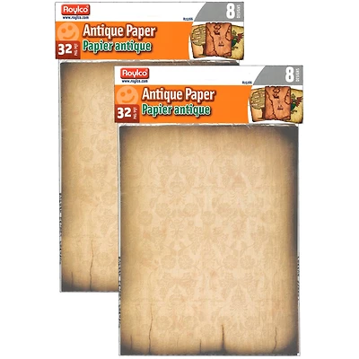 Roylco® 8.5" x 11" Antique Paper, 2 Packs of 32 Sheets