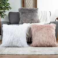 Hastings Home Faux Fur Pillow