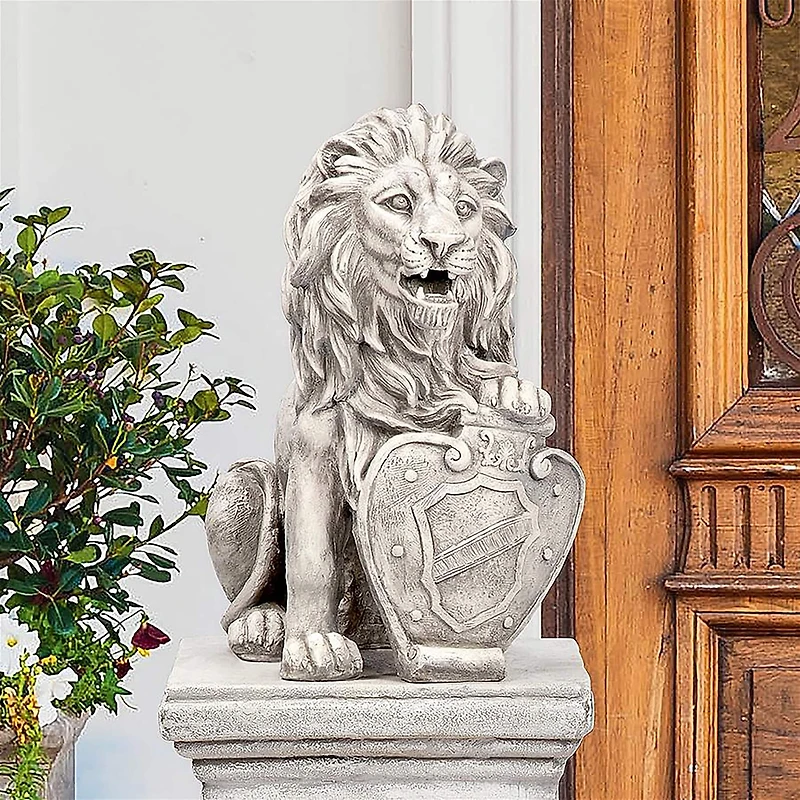Design Toscano 17" Left Paw Up Roaring Beasts of Castello di Rocca Lion Sentinel Statue