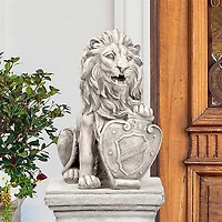 Design Toscano 17" Left Paw Up Roaring Beasts of Castello di Rocca Lion Sentinel Statue