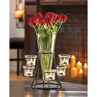 11" Circular Candle Stand with Vase