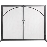 39" Black Metal Minimalistic Single Panel Fireplace Screen