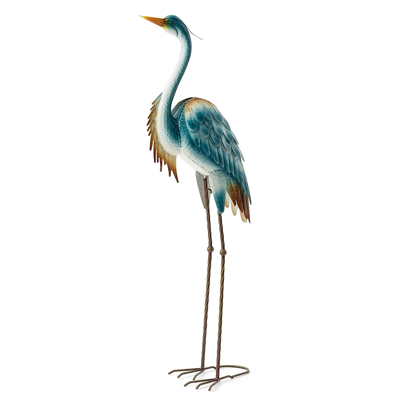 Glitzhome® 40" Metal Standing Crane Garden Statue with Stakes
