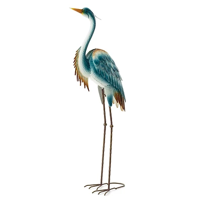 Glitzhome® 40" Metal Standing Crane Garden Statue with Stakes