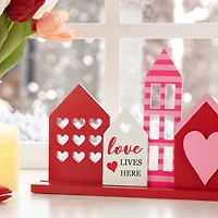 Glitzhome® 16" Valentine's House Wooden Table Decor