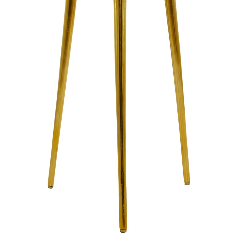 White Aluminum Glam Accent Table, 19" x 20" x 23"