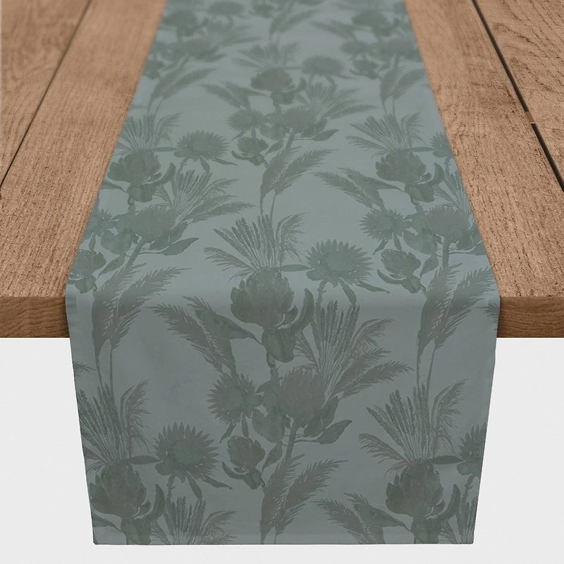 90" Tones Protea Blooms Cotton Twill Runner