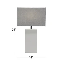 23" White Ceramic Traditional Table Lamp