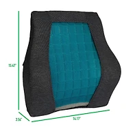 Mind Reader Teal & Black Ergonomic Back Cushion