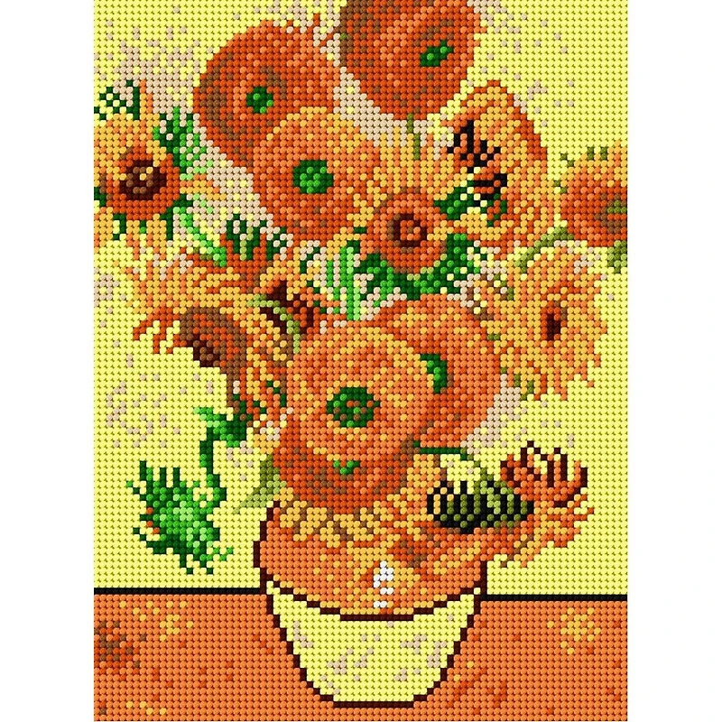 Orchidea Sunflowers Needlepoint Canvas for Half Stitch without Threads