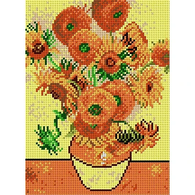 Orchidea Sunflowers Needlepoint Canvas for Half Stitch without Threads