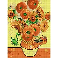 Orchidea Sunflowers Needlepoint Canvas for Half Stitch without Threads