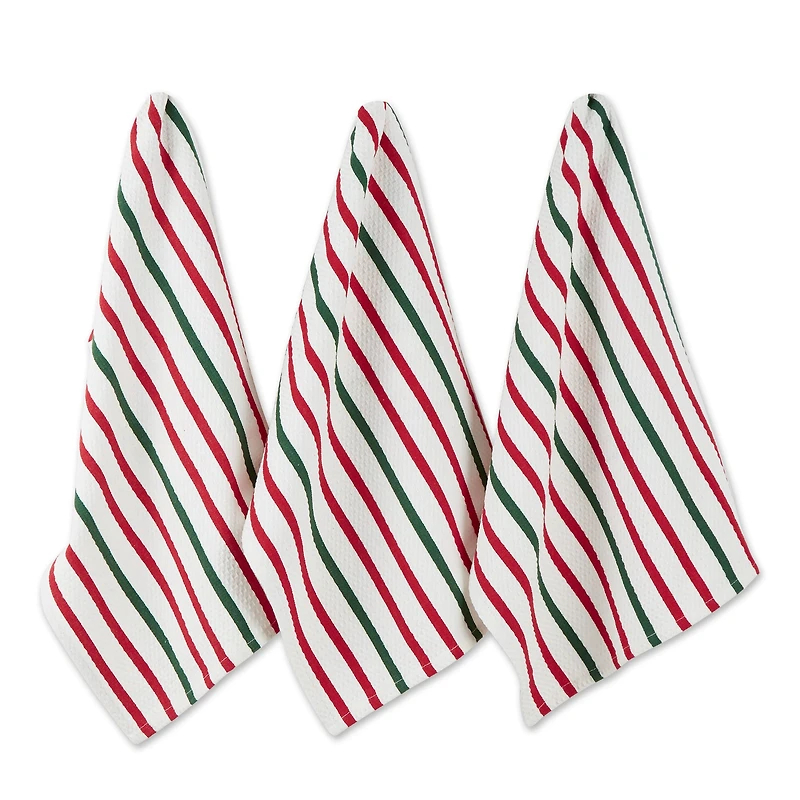 DII® Holiday Stripes Heavyweight Dishtowel & Dishcloth Set