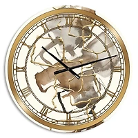 Designart 'Gold Glam Squares Iii Glam Wall Clock