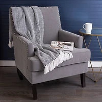 DII® Black Herringbone Stripe Throw