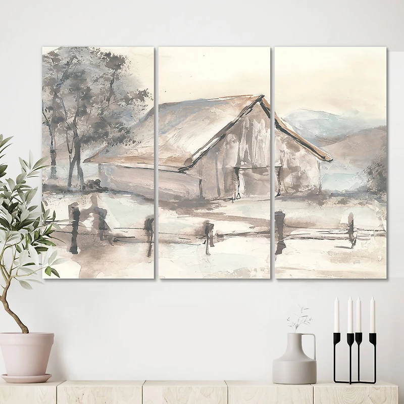 Designart - Farmhouse Barn Grey VII