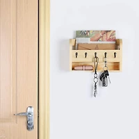 NEX™ Brown Wood Wall Mounted Mail & Key Holder