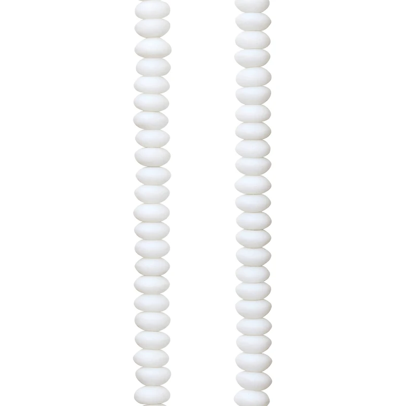 12 Pack: White Glass Rondelle Beads, 6mm by Bead Landing™