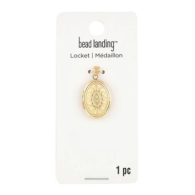 Etched Gold Oval Locket by Bead Landing™