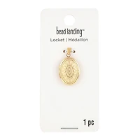 Etched Gold Oval Locket by Bead Landing™