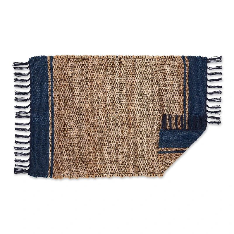 DII® French Blue With Natural Jute Stripes Hand-Loomed Rug, 2ft. x 3ft.