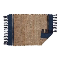 DII® French Blue With Natural Jute Stripes Hand-Loomed Rug, 2ft. x 3ft.