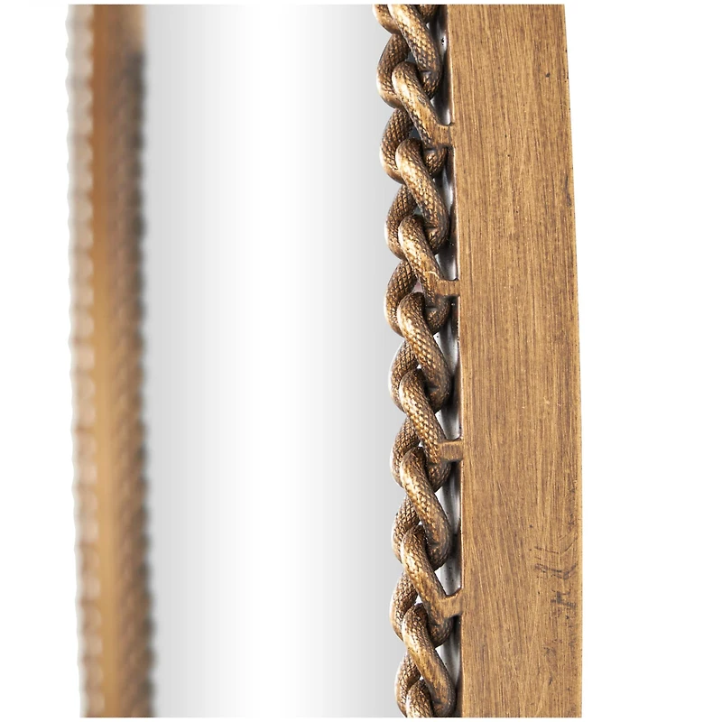 34" Gold Linked Chain Framed Round Wall Mirror