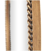 34" Gold Linked Chain Framed Round Wall Mirror