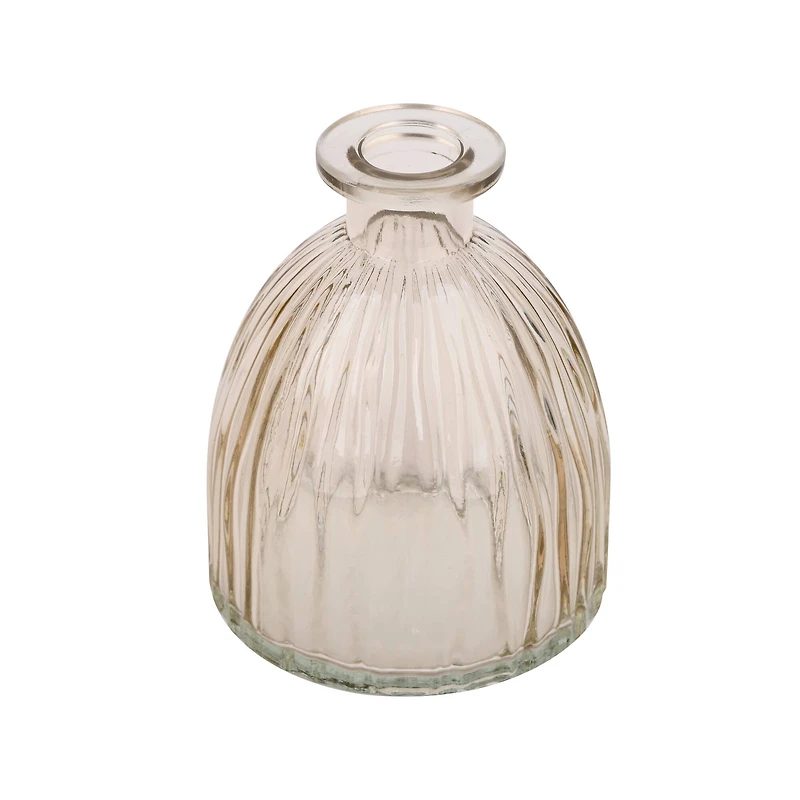 4" Ribbed Glass Vase Decorative Container by Ashland