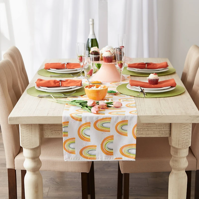 Rainbow Print Table Runner 14" x 72"