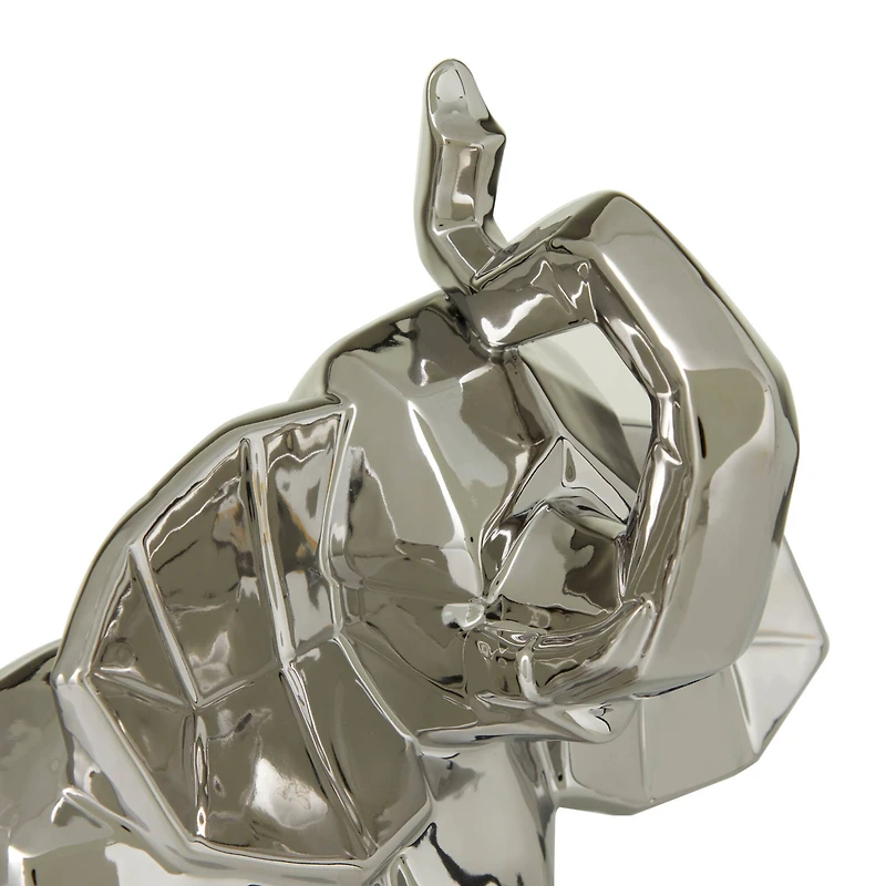 Silver Contemporary Elephant Sculpture Set