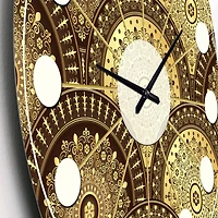 Designart 'Golden Circular Pattern I Mid-Century Modern Wall Clock