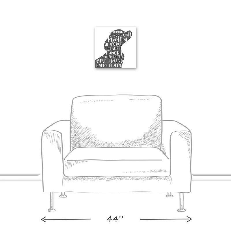 Playful Dog Silhouette Canvas Wall Art