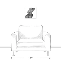 Playful Dog Silhouette Canvas Wall Art