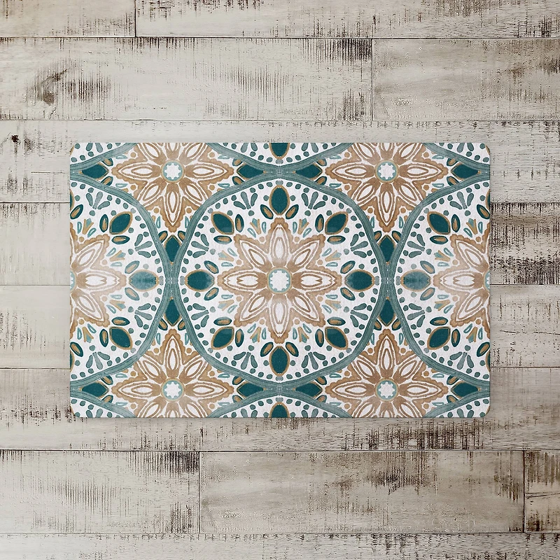 Faded Medallion Pattern Floor Mat