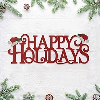 Glitzhome® 24'' HAPPY HOLIDAYS Metal Christmas Wall Décor