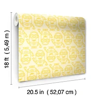 RoomMates Minions Line Art Yellow Peel & Stick Wallpaper