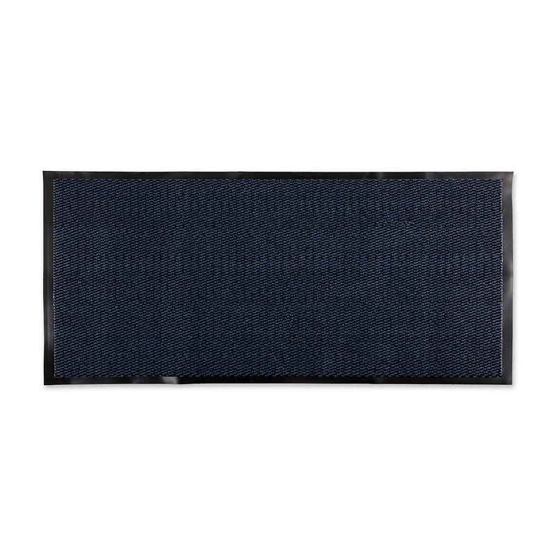DII® Blue & Black Walk Off Utility Runner Doormat, 22" x 60"