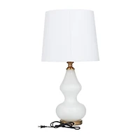 White Glass Table Lamp 15" x 15" x 29"