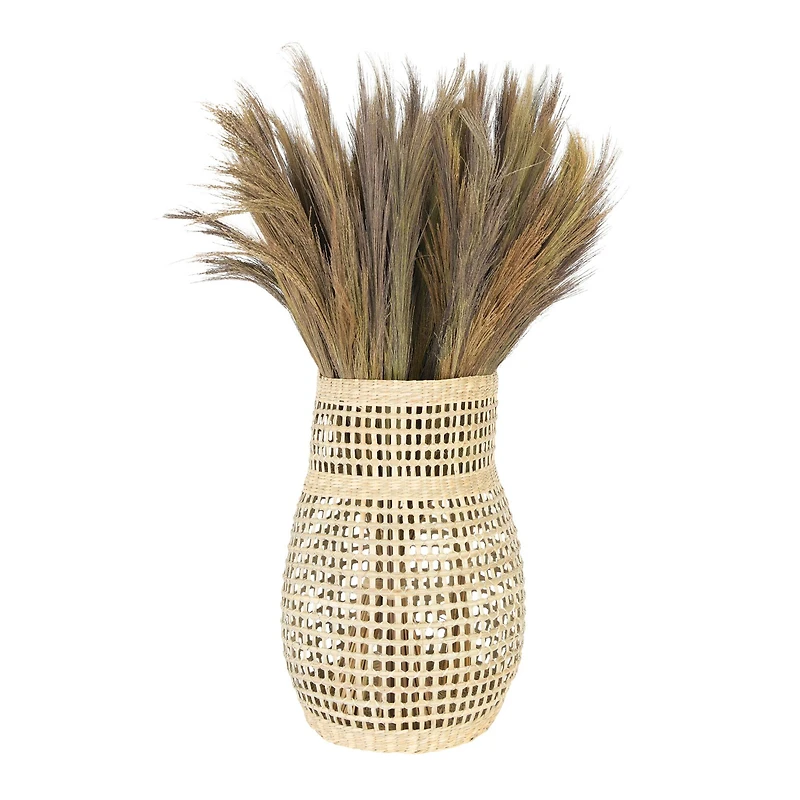 Decorative 20" Handwoven Natural Seagrass Vase