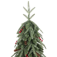 Glitzhome® 6ft Pre-lit Green Artificial Christmas Porch Tree, Warm White Lights